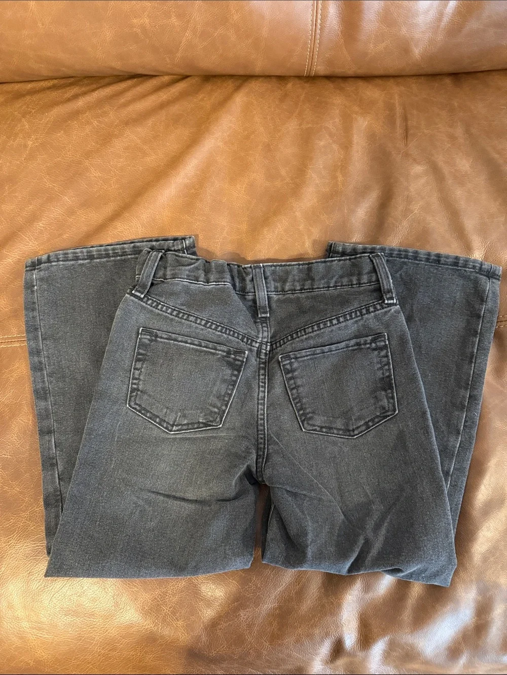 Girls Oldnavy Black Washed Jeans - Baggy Wide Leg